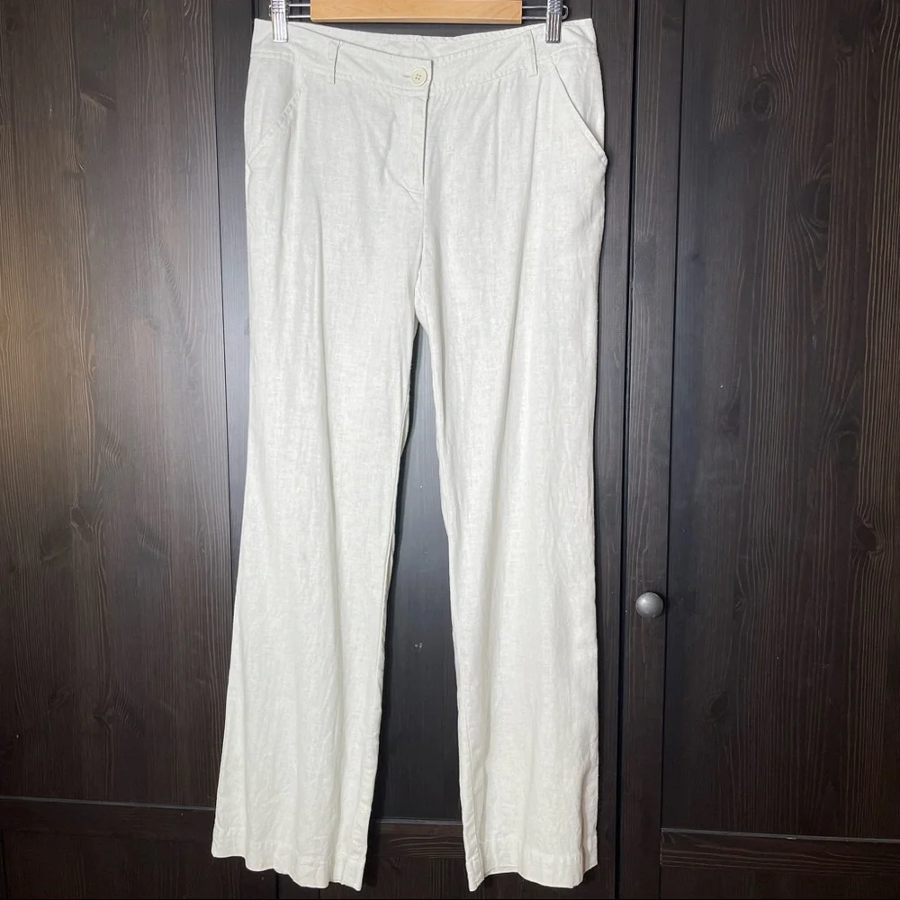 BCBG MaxAzria linen beige summer lightweight pants, size 4 - Picture 11 of 12